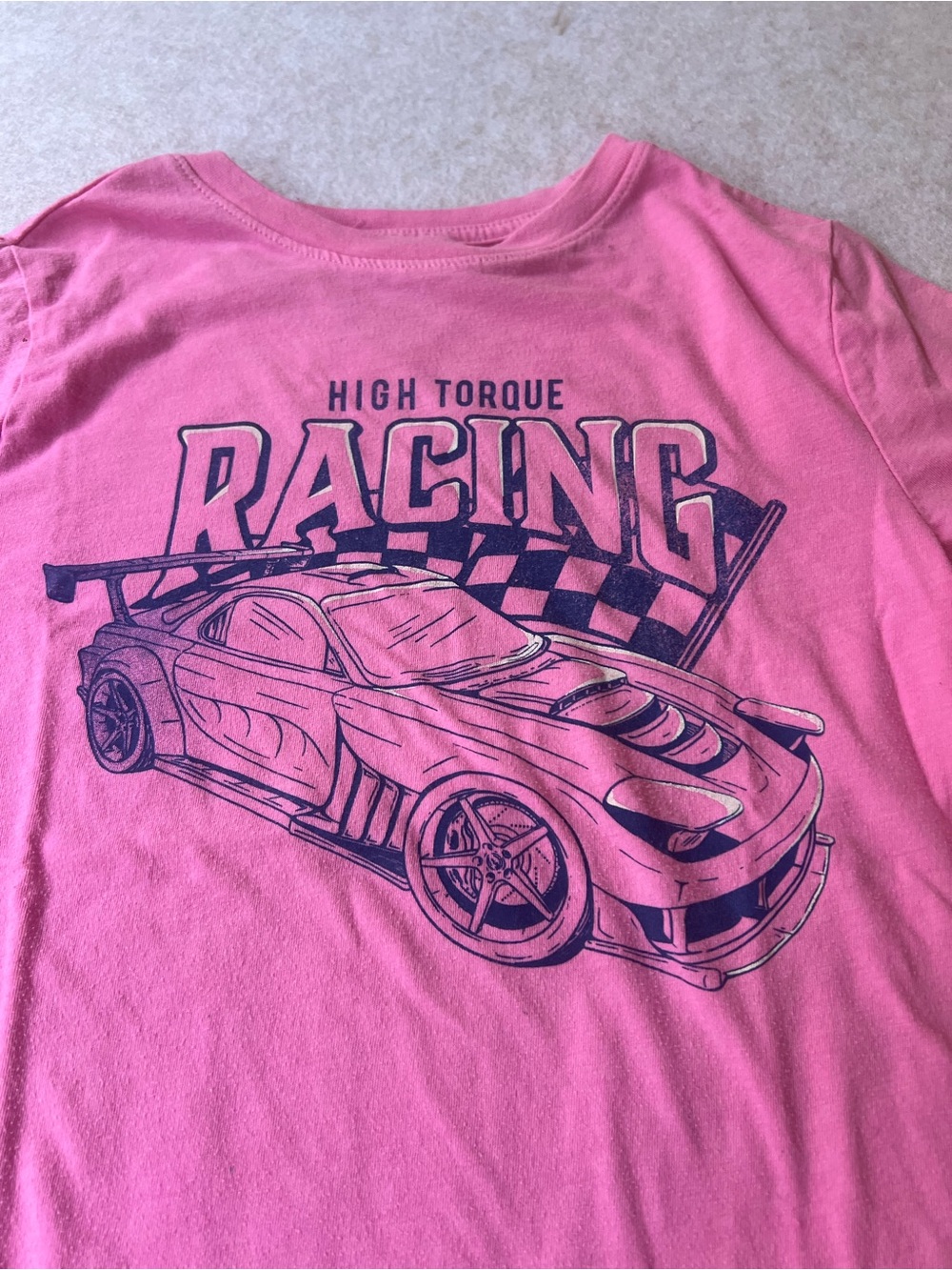 Cat & Jack Kids Pink High Torque Racing Car Graphic T-Shirt – Size M (8) - Picture 3 of 6